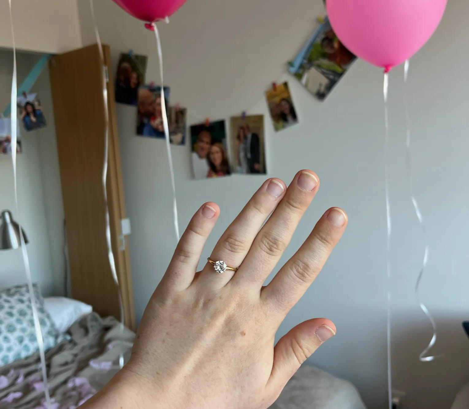 Caeli flaunts her new ring