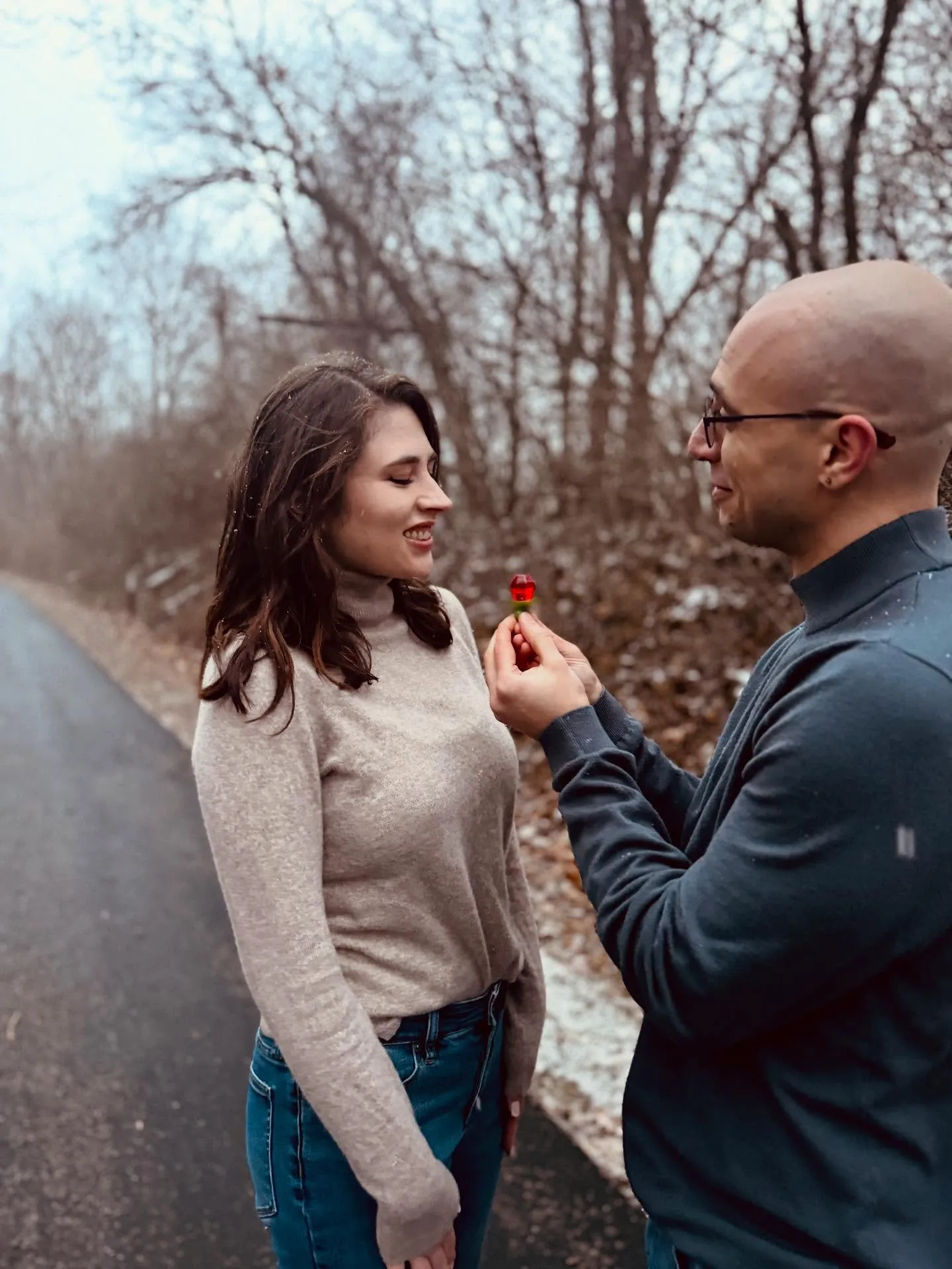 Jared proposes to Caeli with a ringpop.